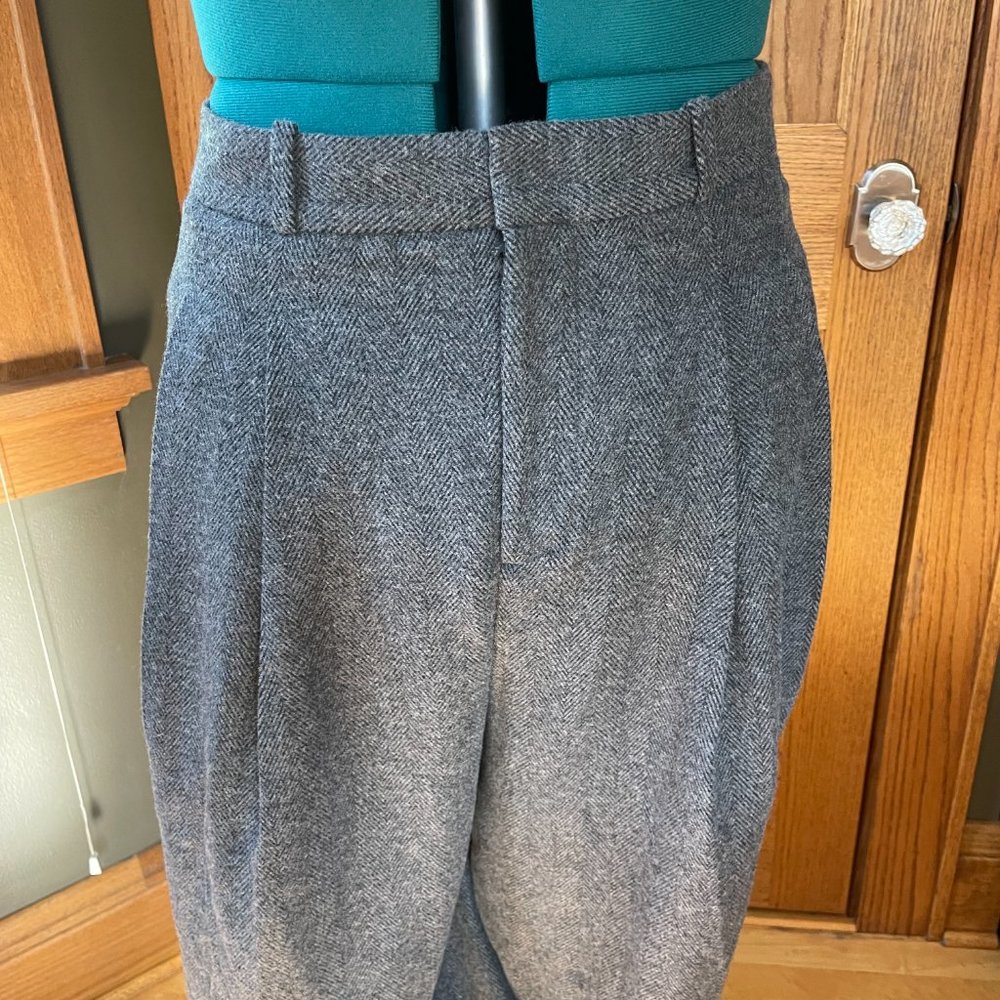 Banana Republic Herringbone, Tweed, Wool, Wide-leg trousers - New